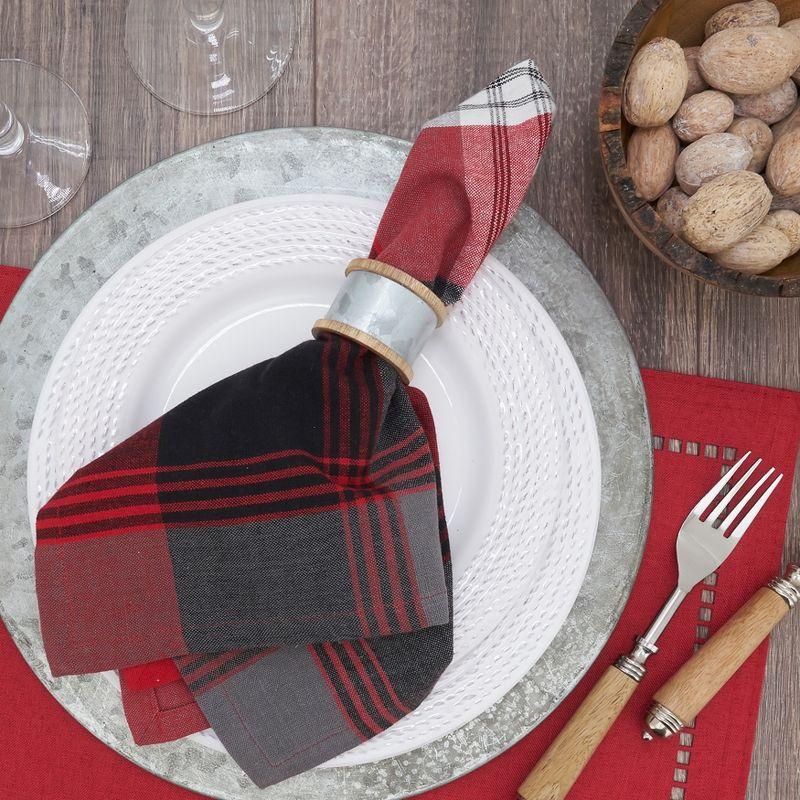 Saro Lifestyle Plaid Napkin, 20" Square, Red (Set of 4)