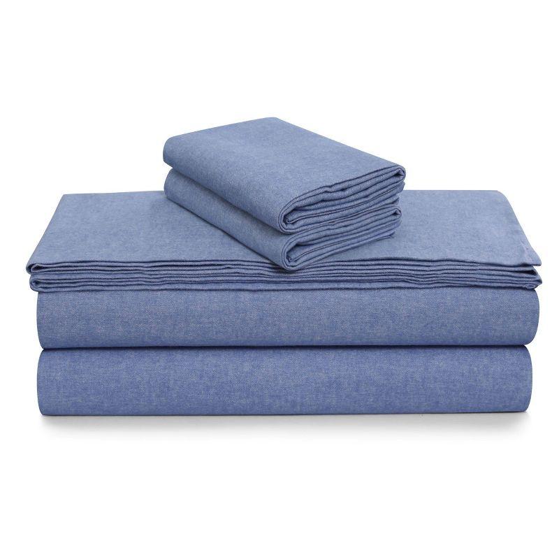 Tribeca Living Yarn Dyed Portuguese Cotton Flannel Extra Deep Pocket Sheet Set