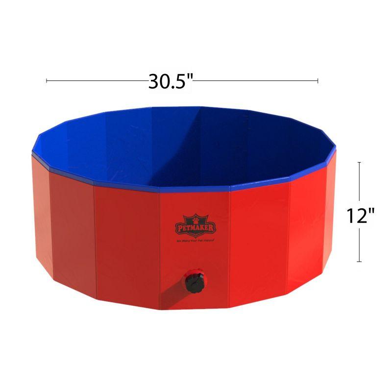 Pet Adobe Red and Blue Foldable PVC Pet Pool