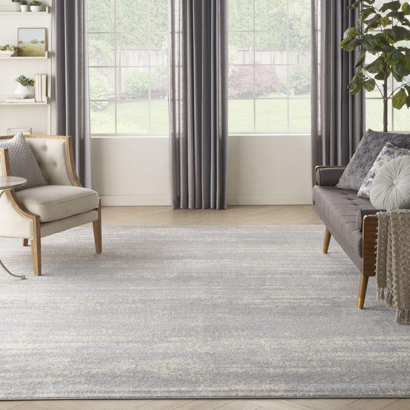 Nourison Essentials 10' x 14' Grey/Beige Modern Indoor/Outdoor Rug