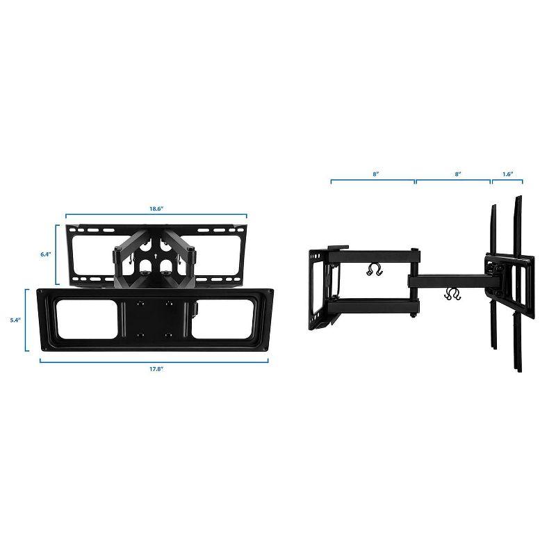 Mount-It! Full Motion TV Wall Mount, Dual Arm Articulating TV Mount, Low Profile Flat Screen Bracket with Tilt and Swivel Fits 32-55 Inches TV