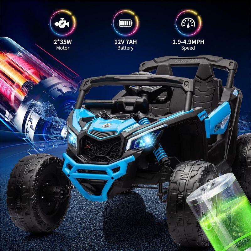 12V Ride on UTV Car, Licensed Can-Am Electric Off-Road UTV Car, Kids Truck w/Remote Control