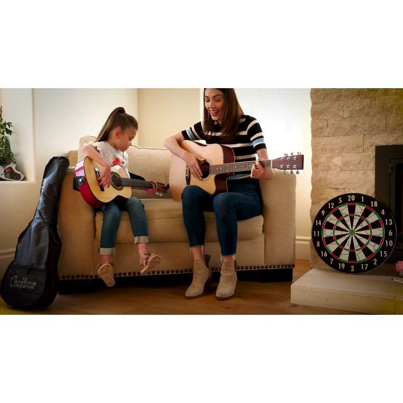 Best Choice Products 30in Kids Acoustic Guitar Beginner Starter Kit w/ Strap, Case, Strings - Pink