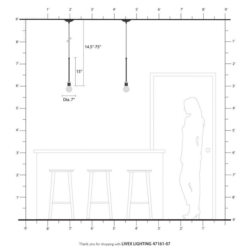 Livex Lighting Lansdale 1 - Light Pendant in  Bronze/Antique Brass