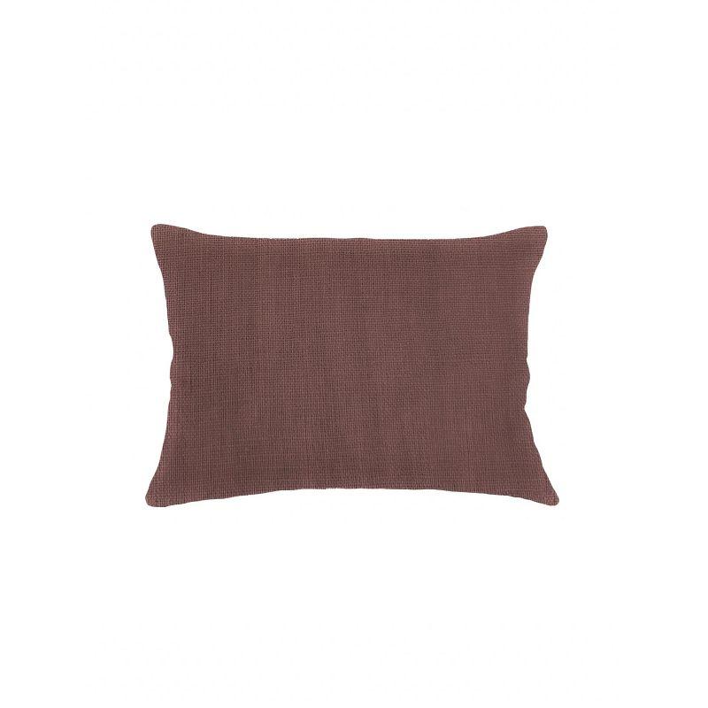 Chestnut Brown Linen Throw Pillow with Down Fill 14x20