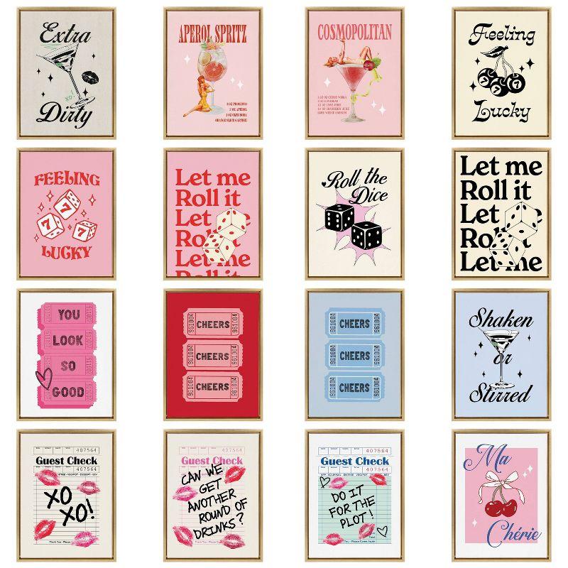 Kate & Laurel All Things Decor 18"x24" Feeling Lucky Framed Canvas by Alli Standefer Bright Gold