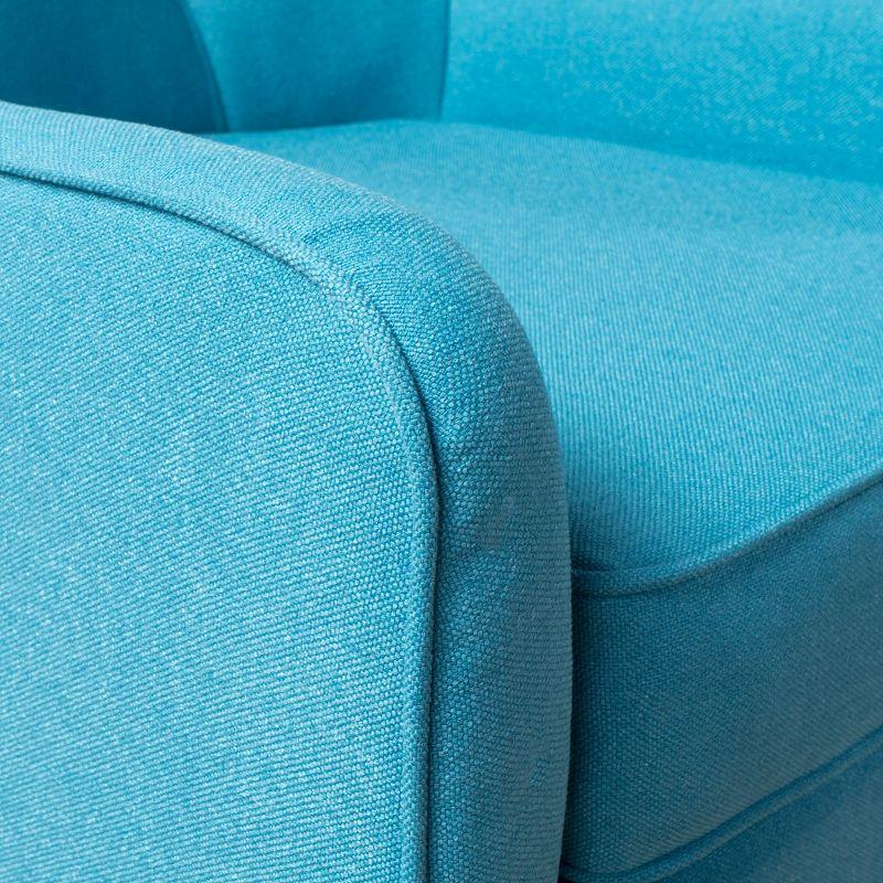 Felicity Mid-Century Armchair Teal: Upholstered, Tufted, Wooden Legs - Christopher Knight Home