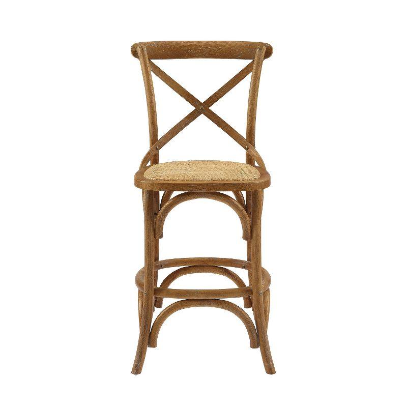 Roxy Wash Upholstery Counter Height Barstool Gray - Linon: French Country Design, No Assembly Required