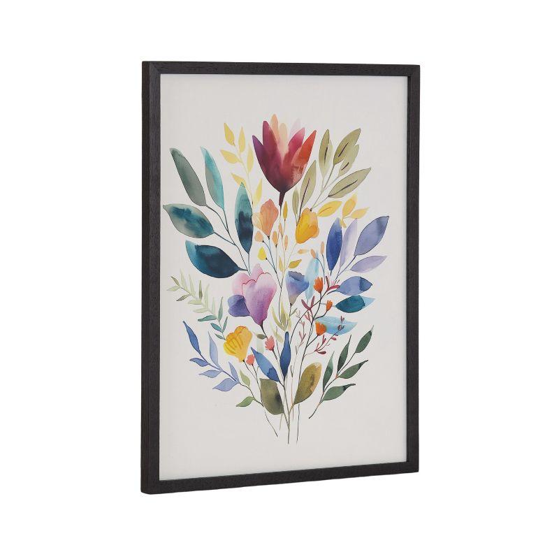 Kate & Laurel All Things Decor 12"x16" Gallery Jewel Tone Botanical Watercolor Bouquet Print by The Creative Bunch Studio Black