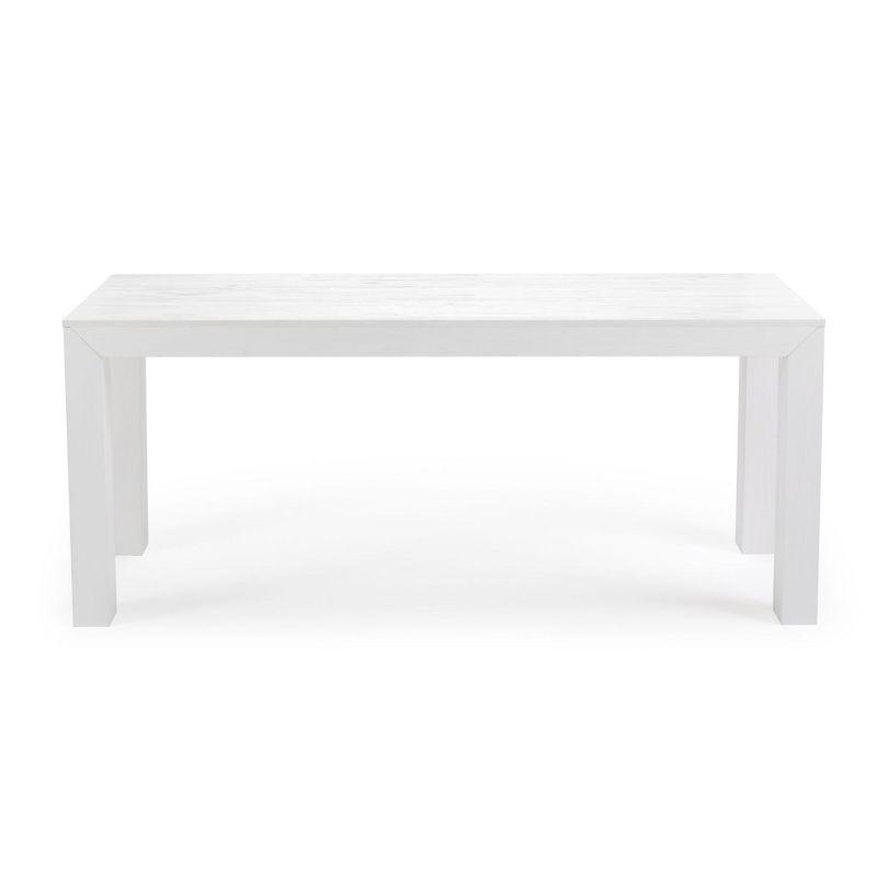 Plank+Beam 72" Modern Dining Table for 6, Solid Wood Rectangular Dining Table for Kitchen/Dining Room, White Wirebrush