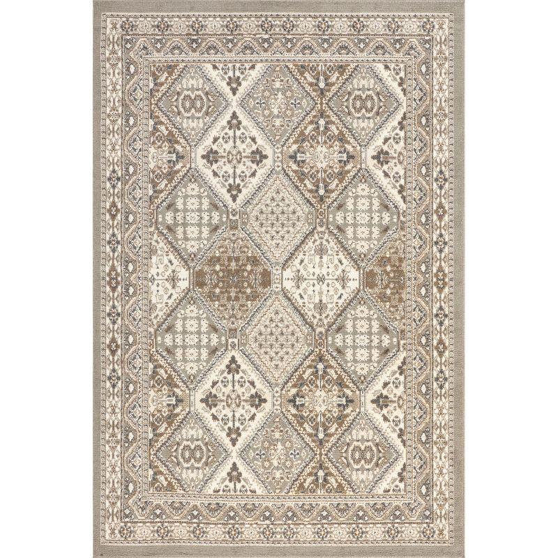 Nuloom 3x5 Becca Tiled Indoor Area Rug, Taupe, Faded Transitional Design, Stain Resistant, Bedroom, Living Room, Kitchen