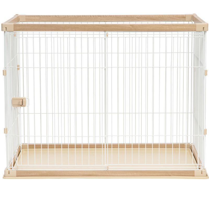IRIS USA Extra Tall Open Pet Playpen, Crate, Light Brown/White