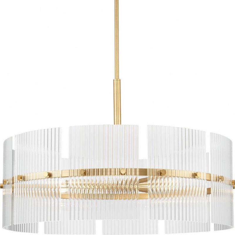 Seville Soft Gold 6-Light Drum Chandelier with Glass Elements