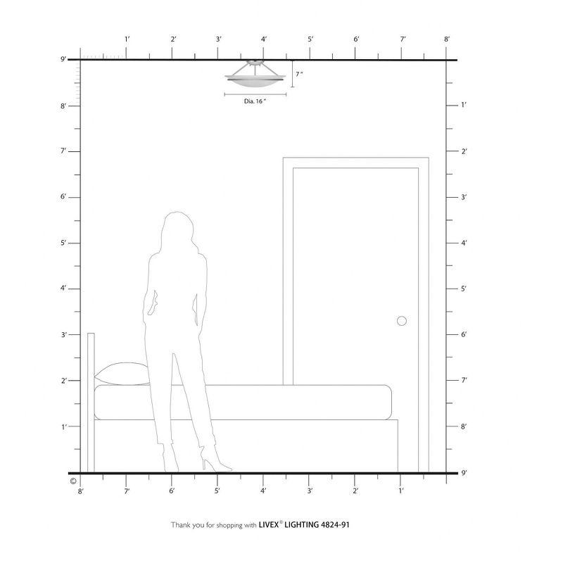 Livex Lighting Newburgh 3 - Light Semi-Flush Mount in  Brushed Nickel