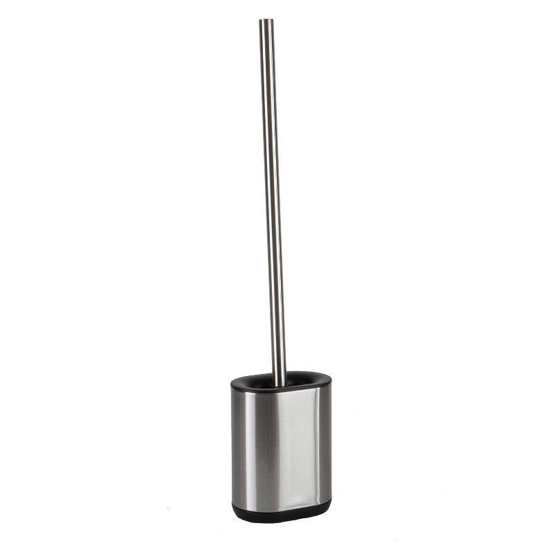 Toilet Brush Holder Stainless Steel/Black - Bath Bliss