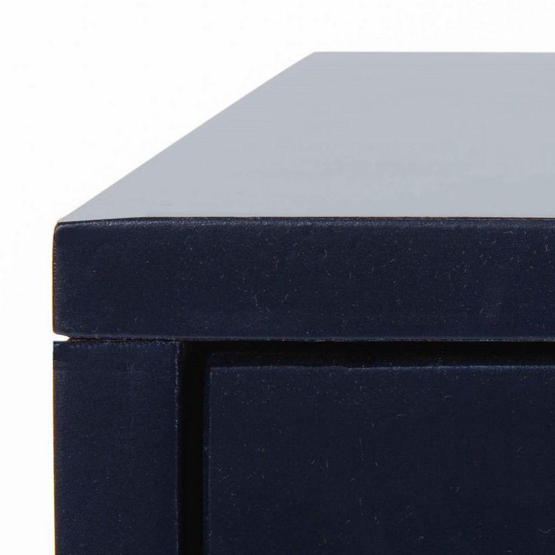 Lyla Transitional 2-Drawer Nightstand in Navy with Gold Accents