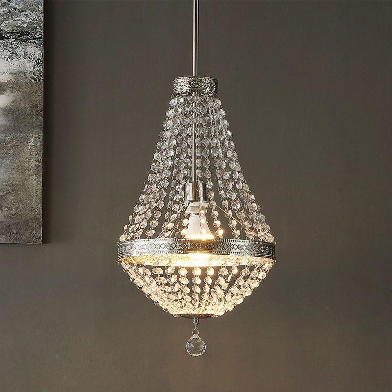 Shirley Grand 1 Light Pendant - Nickel/Clear - Safavieh.