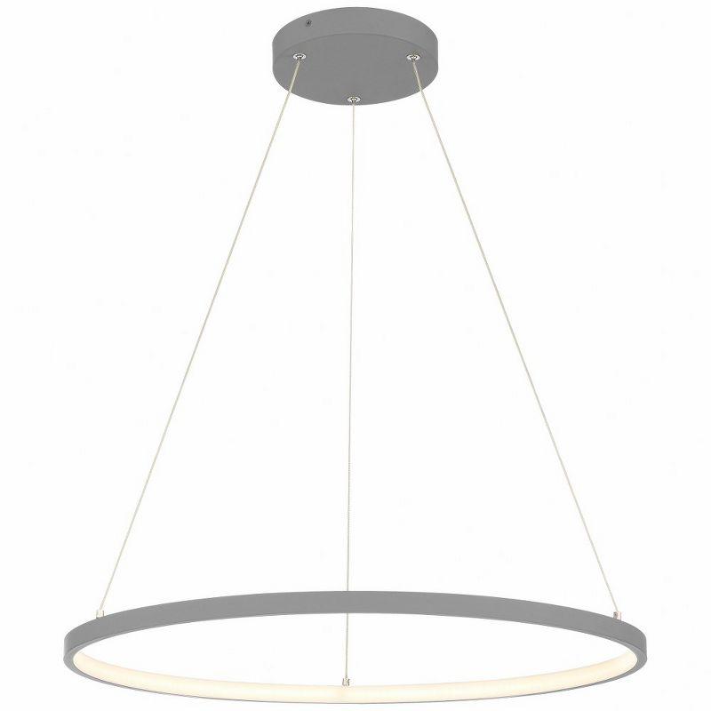 Matte Black Glass LED Pendant Light, 15.75"