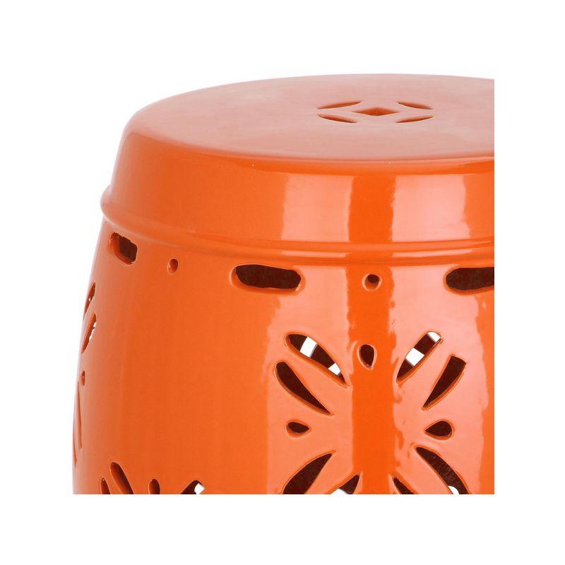 Sakura Garden Stool - Indoor/Outdoor - ACS4543 - Orange - Safavieh