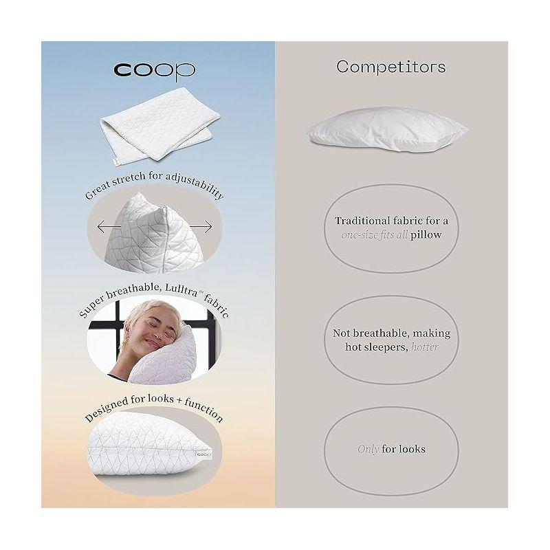 Coop Home Goods - The Original Pillow Cover, King Size Pillow Case for Memory Foam Pillows, Breathable Ultra Soft Lulltra Fabric Cover with Zipper