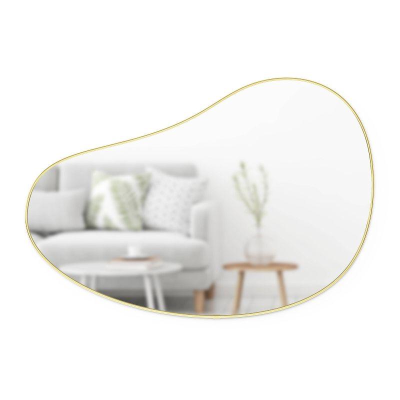 Pebble Hubba 24" x 36" Organic Shape Brass Wall Mirror