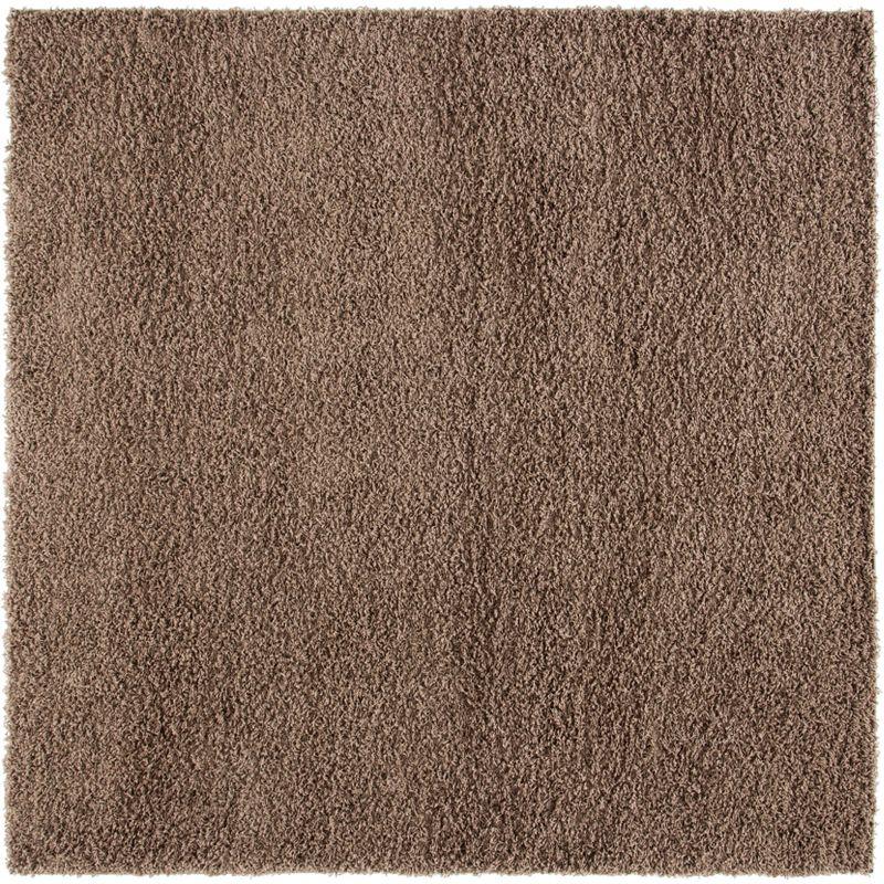 Athens Shag SGA119 Power Loomed Indoor Area Rug - Taupe - 6'7"x6'7" - Safavieh