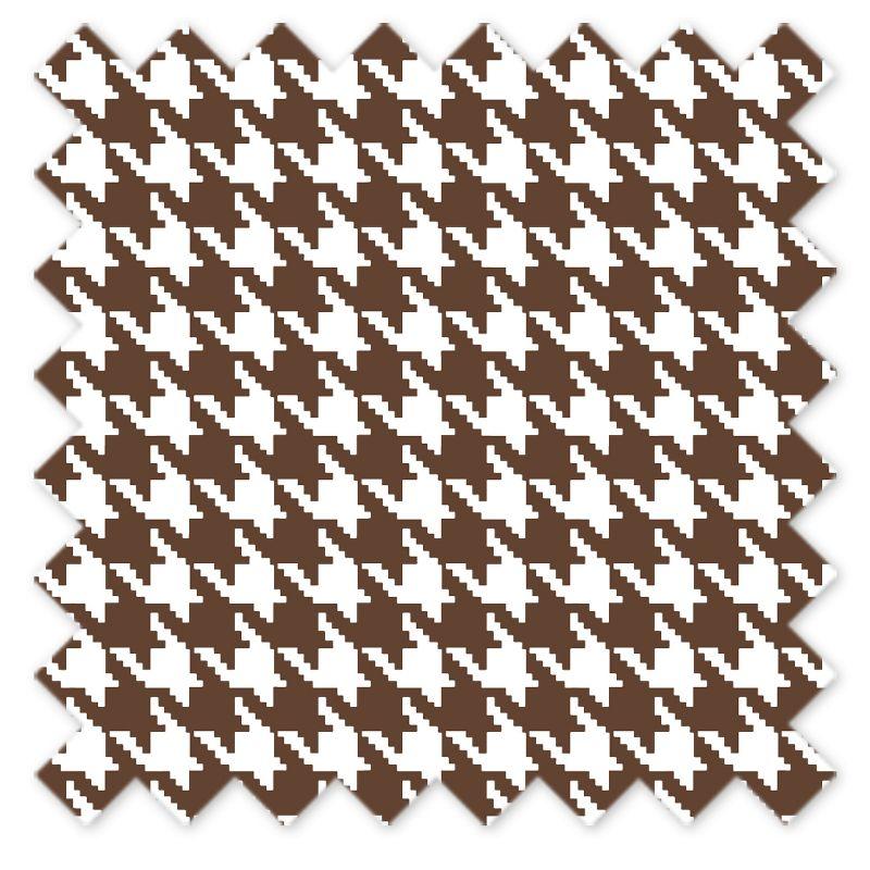 Bacati - Houndstooth Chocolate Cotton Printed Single Window Curtain Panel