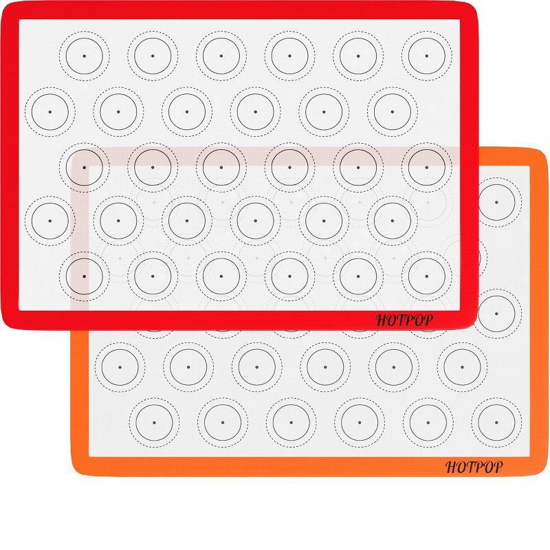 HOTPOP 0.75mm Silicone Baking Mats- 2 HALF SIZE, Multicolored