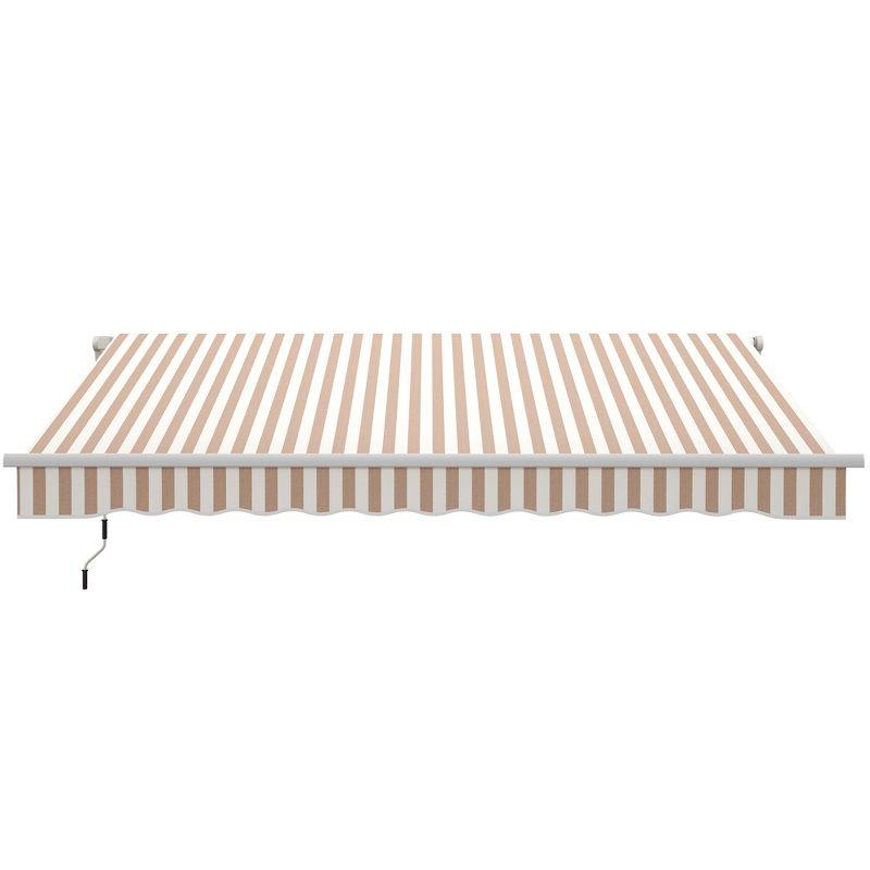 Outsunny 2'' Fabric Beige Cover Retractable Patio Awning