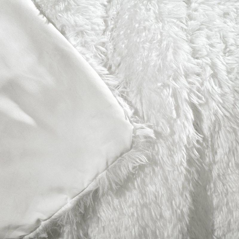 Luxurious Emma 60"x50" White Faux Fur Reversible Throw Blanket