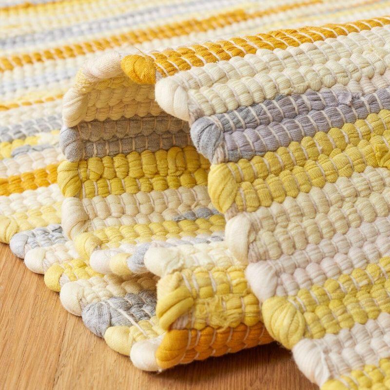 Rag Rug RAR129 Hand Woven Indoor Runner Rug - Gold/Multi - 2'3"x6' - Safavieh.