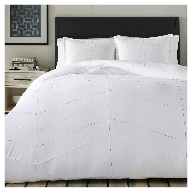 Courtney White Microfiber Reversible Modern & Contemporary Comforter Set