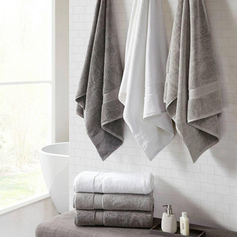 Oversized Gray Cotton Washcloth Set