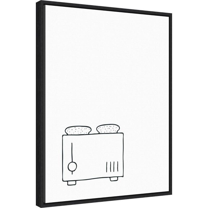 Amanti Art 18" x 24" Simply Toaster Portfolio Framed Canvas Wall Art Print : Modern Kitchen Decor