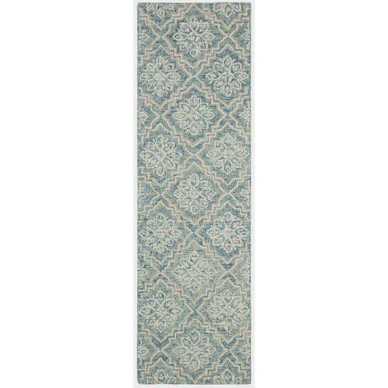 Abstract ABT201 Handmade Indoor Runner - Blue/Grey - 2'-3"x12' - Safavieh