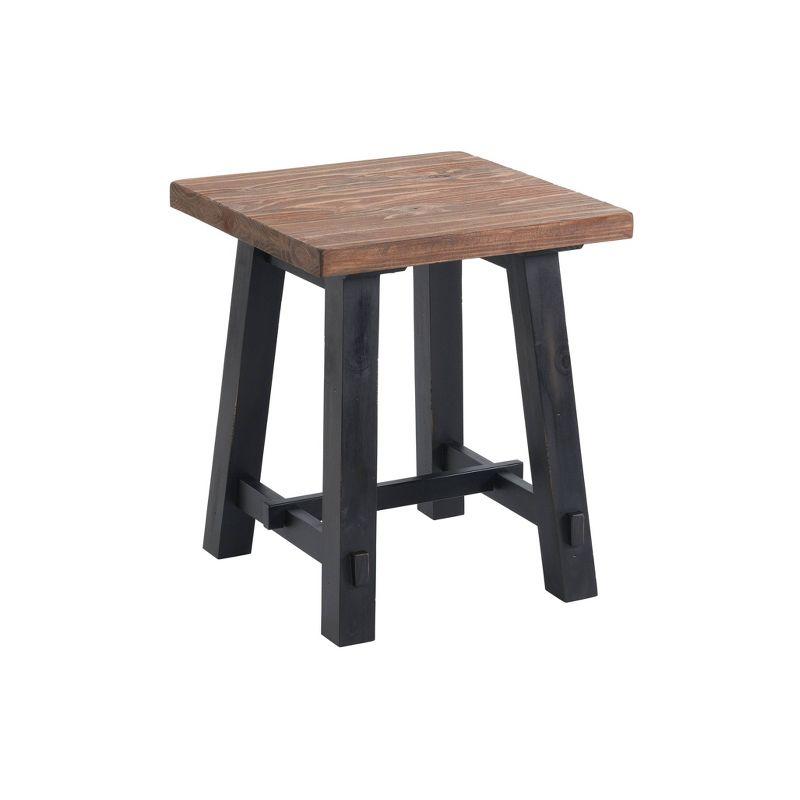 21" Odin Solid Wood Side Table Black - Alaterre Furniture: Mid-Century Modern, Pine Frame