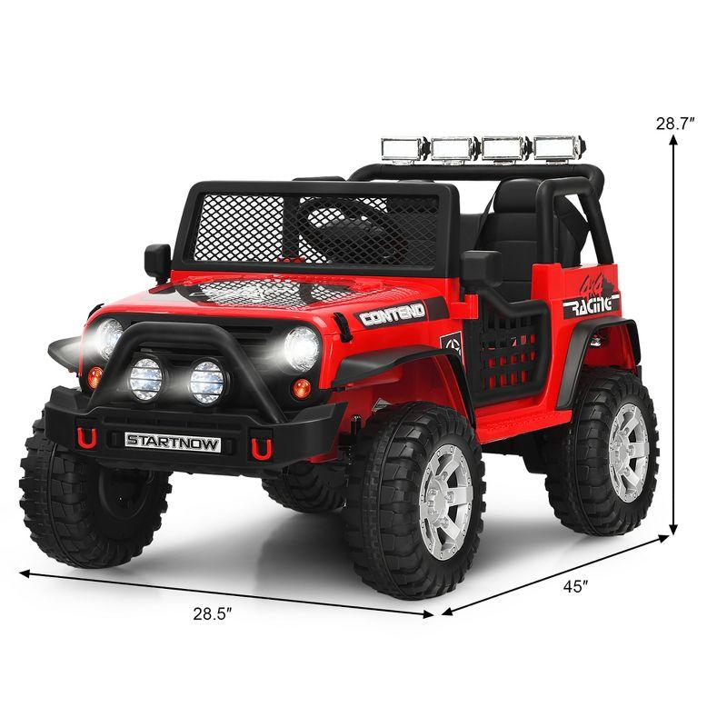 Costway 12V Kids Ride On Truck Remote Control Electric Car with Lights&Music Red