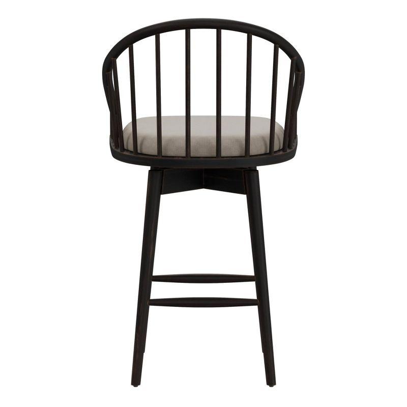 Modern Farmhouse Black Wood Swivel Saddle Stool, 29"