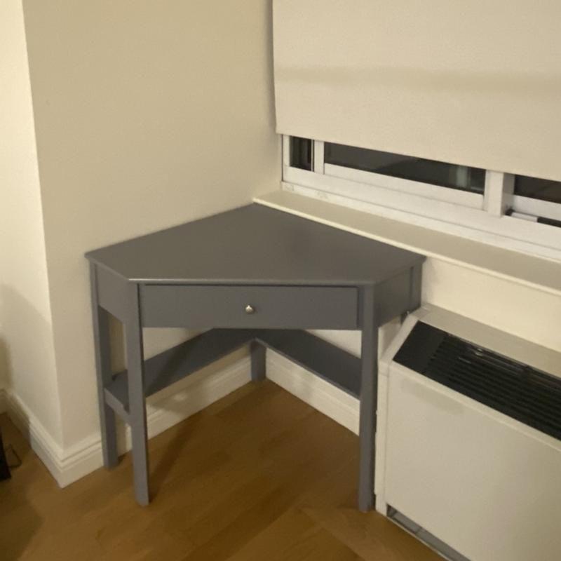 Buylateral Medford Corner Desk with Drawer Red: Pine Wood, MDF, Fixed Shelf, 100lb Capacity
