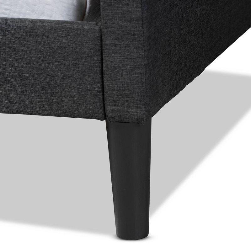 Full Milligan Upholstered Wood Daybed Charcoal/Dark Brown - Baxton Studio: Elegant Bedroom Furniture, No Trundle