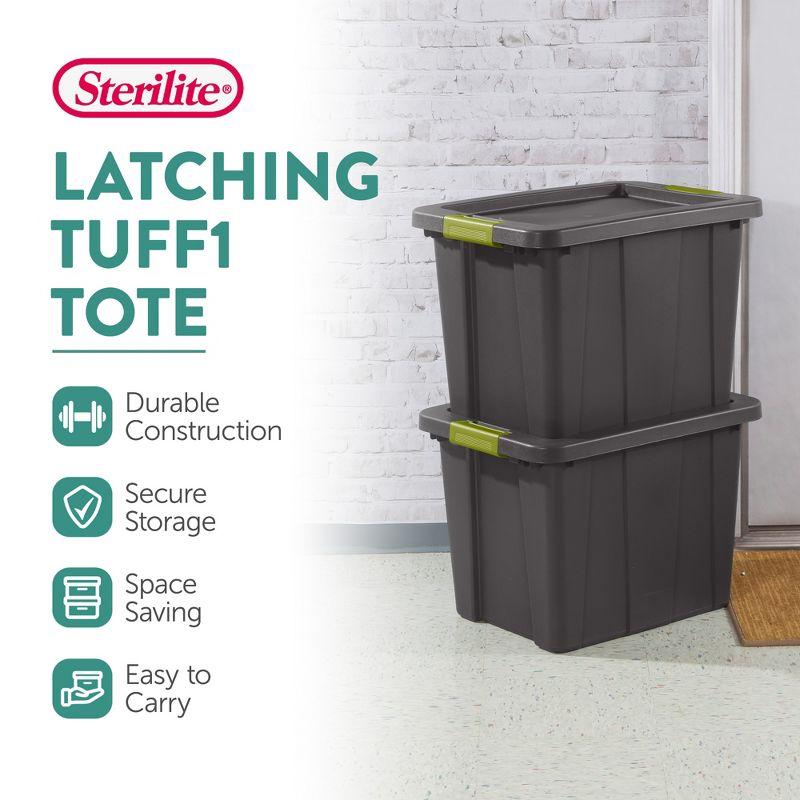 Sterilite Tuff1 Latching 30 Gal Plastic Storage Tote Container and Lid