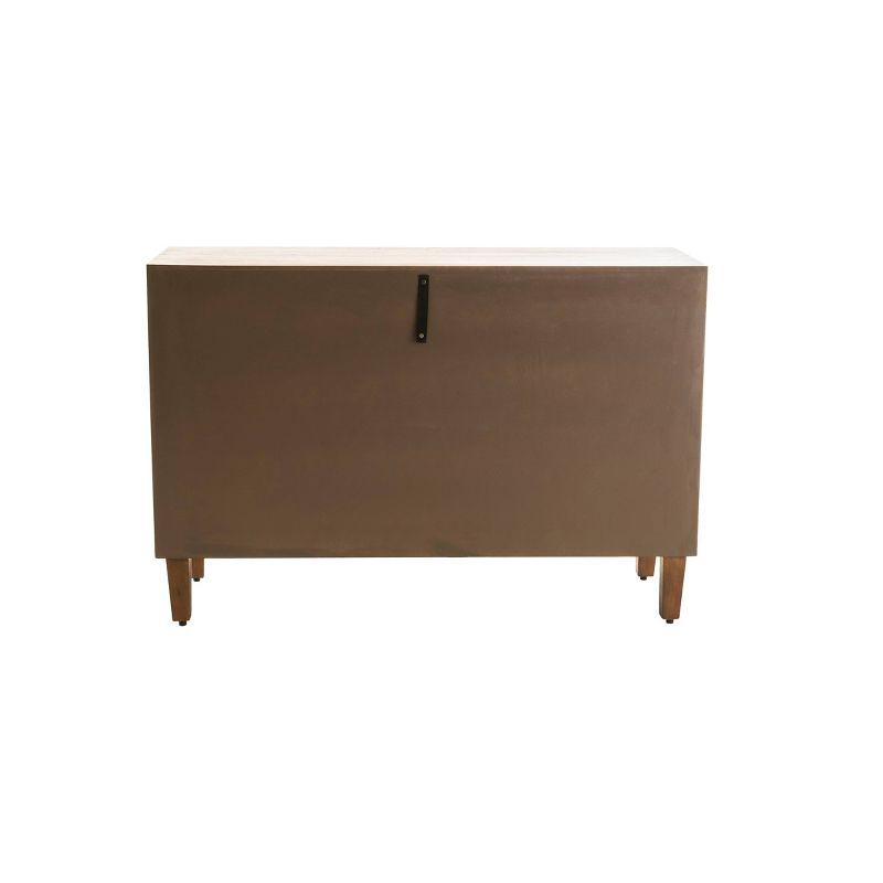 Sawyer 3 Door Cabinet Brown - Adore Decor: Bohemian Style, Ash Surface, Fixed Shelf, Anti-Tip Hardware