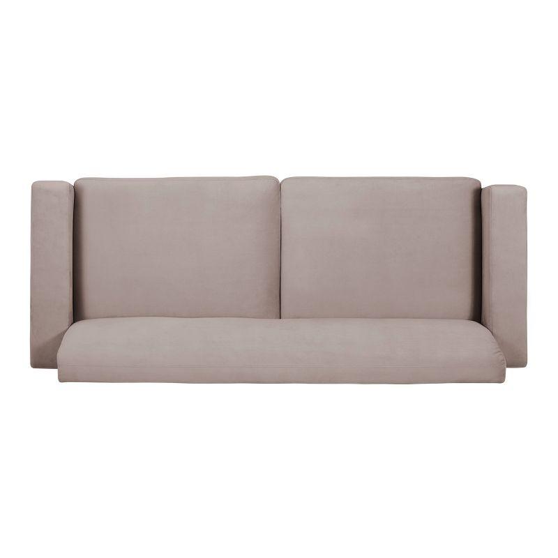 Elle Decor Baylie Mid-Century Modern Sofa with Chrome Sleigh Legs