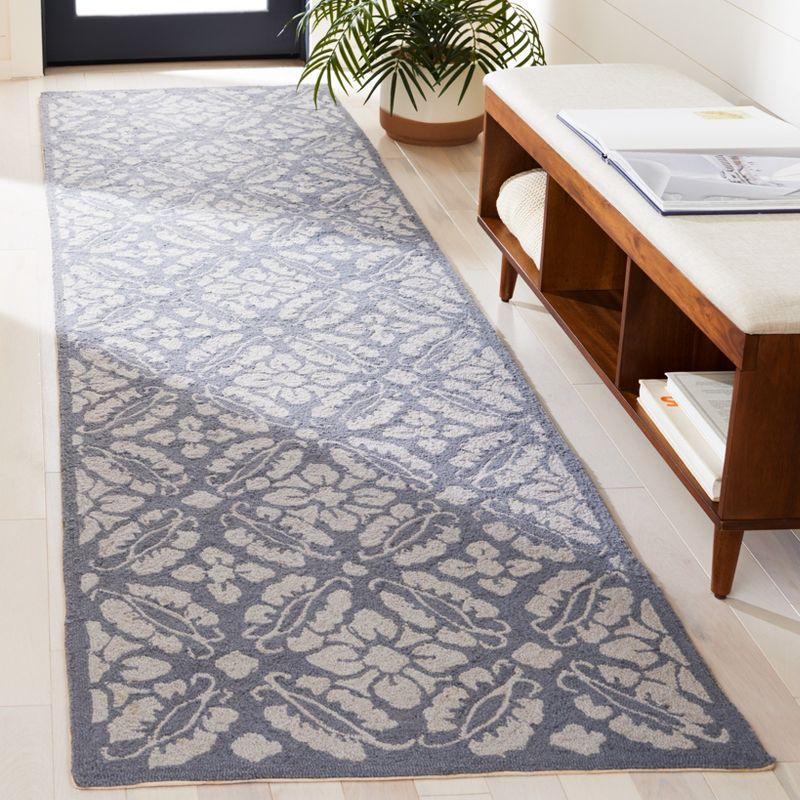 Chelsea Blue Hand-Knotted Wool Runner Rug