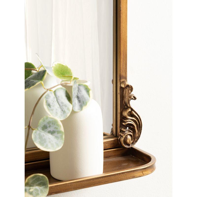 Kate & Laurel All Things Decor 33"x26" Arendahl Traditional Arch Mirror with Shelf Gold