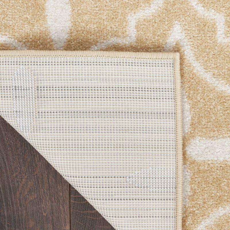 Nourison Essentials Moroccan Modern Indoor Outdoor Rug Beige Ivory 6' x 9'