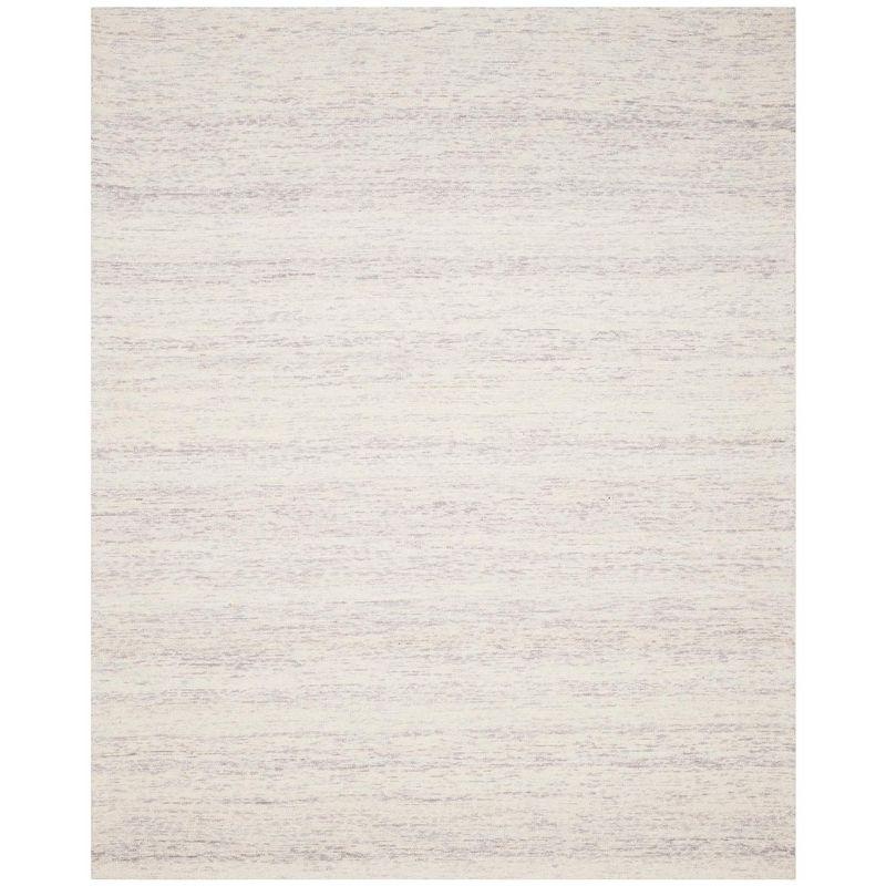 Gray Hand-Knotted Wool 8' x 10' Rectangular Rug