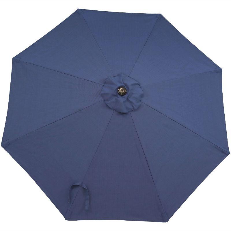 Sunnydaze Outdoor Aluminum Patio Umbrella with Fade-Resistant Canopy and Auto Tilt and Crank - 9' - Navy Blue