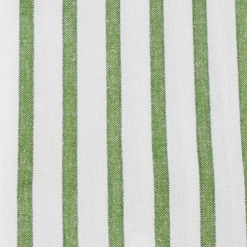 Lime Green and White Striped Cotton Table Runner