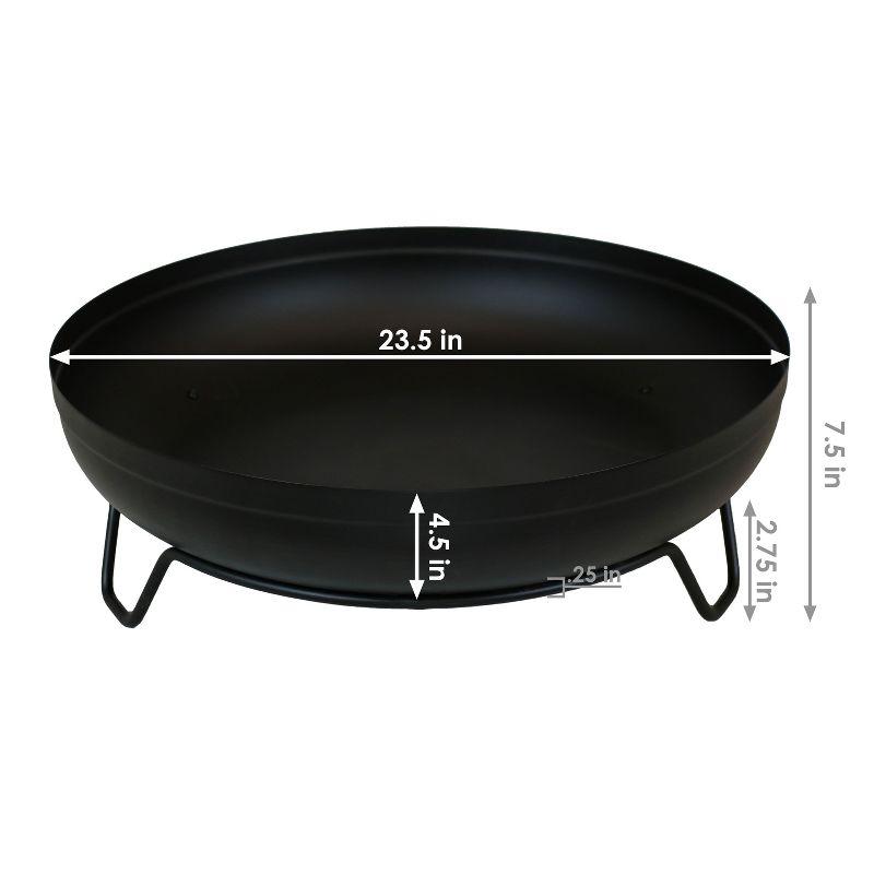 Sunnydaze Outdoor Camping or Backyard Steel with Heat-Resistant Finish Fire Pit Bowl on Stand - 23" - Black